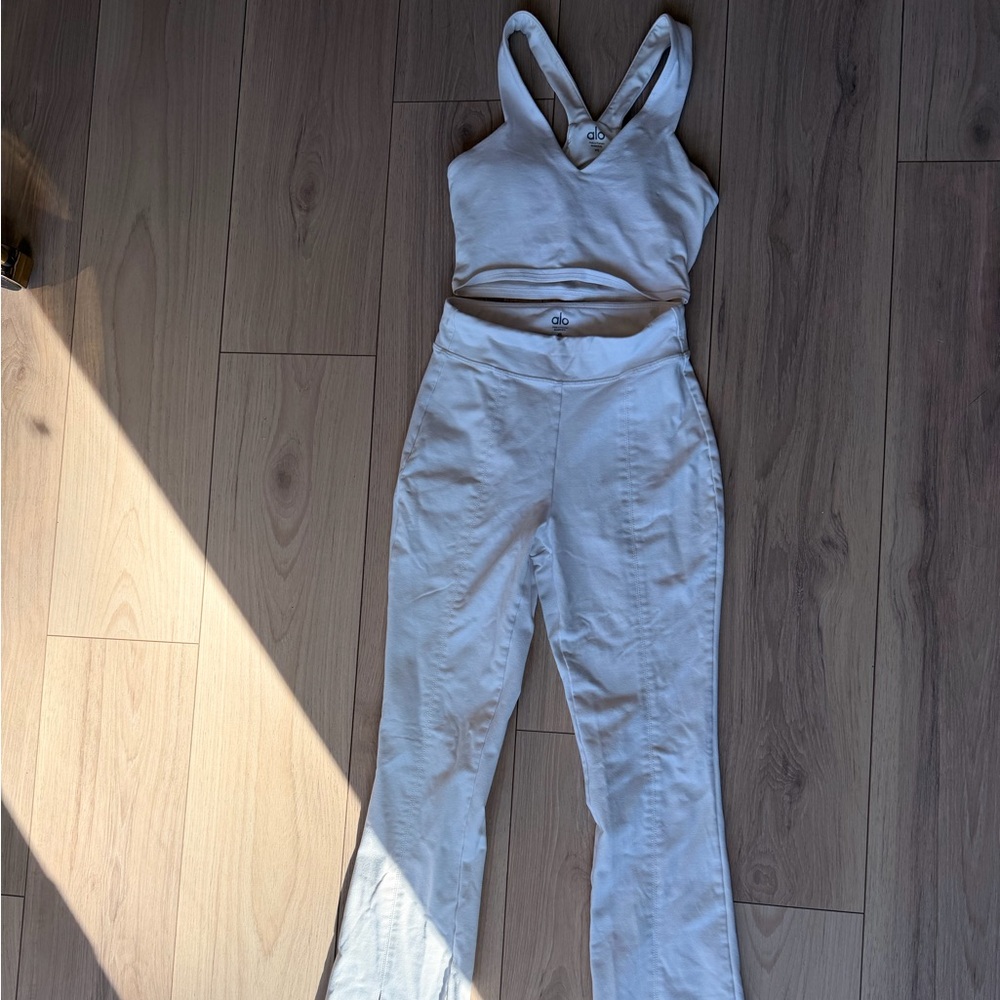 All Yoga Airbrush Flutter Flare Leggings and Tank Top Set